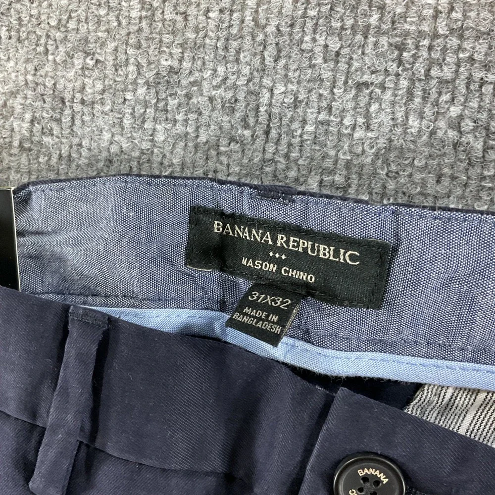 Banana Republic Mason Stretch Chino Pants 31x32 Navy Slim Casual Mens NEW